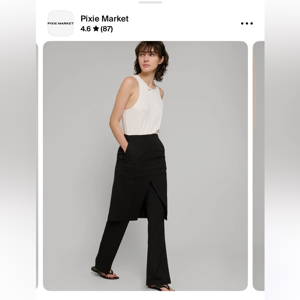 Pixie Market Ray Layered Skirt Pants - Picture 3 of 5